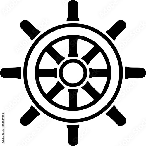 ship wheel steering icon vector illustration
