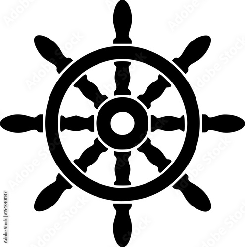 ship wheel steering icon vector illustration
