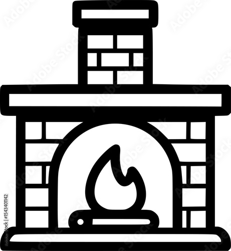 fireplace icon vector illustration