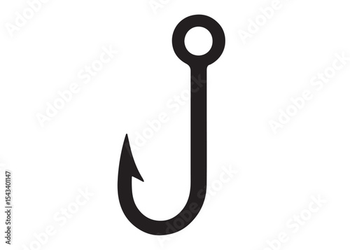 fishing hook logo silhouette vector, fishing hook logo icon silhouette, a silhouette vector simple fishing hook logo, fishing hook logo icon on black and white vector silhouette on white background