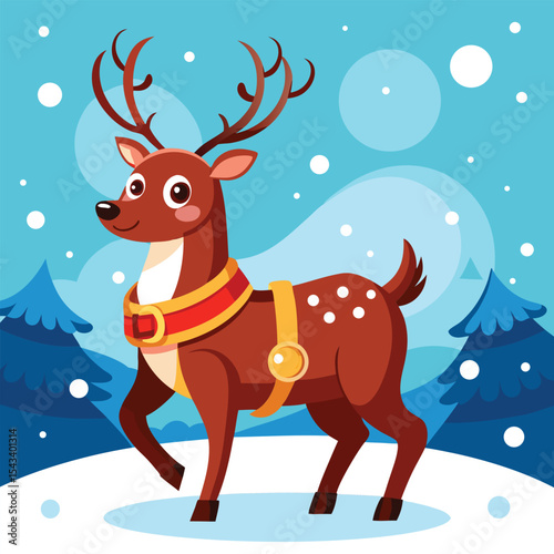 Cartoon Reindeer Illustration for Holiday Designs cheerful cartoon