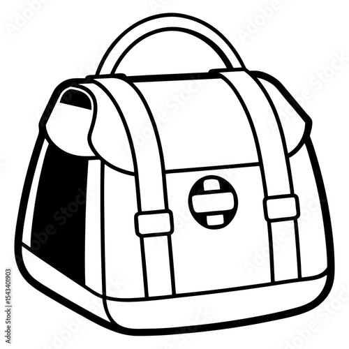 First Aid Bag Outline Vector 