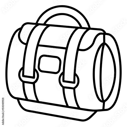 First Aid Bag Outline Vector 