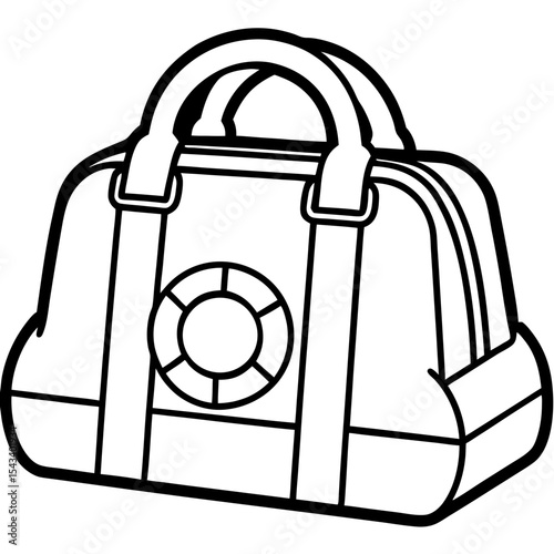First Aid Bag Outline Vector 