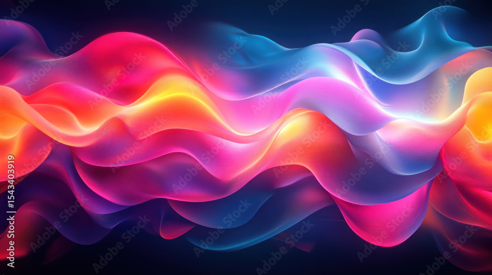 Obraz premium Abstract, vibrant, flowing waves of neon colors
