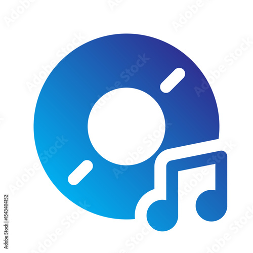 Compact disc icon with music note indicating audio CD.