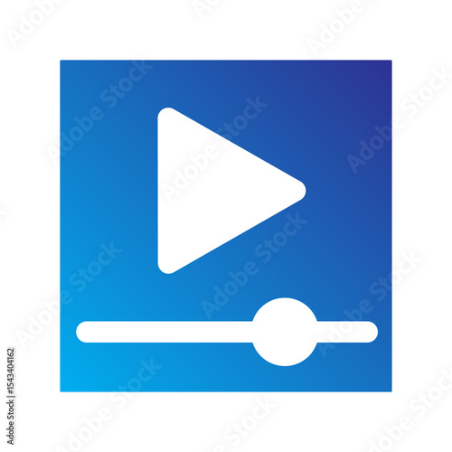Play button on video player interface icon.