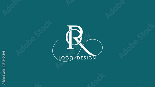 Elegant RO and OR monogram logo design with decorative serif lettering and graceful swashes on teal background, ideal for luxury branding, weddings, or boutique business identity