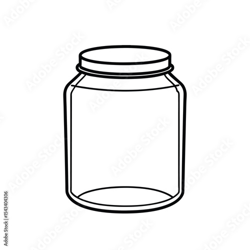 Minimalist Empty Jar Outline