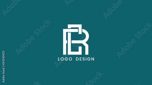 Elegant RC and CR monogram logo design with decorative serif typography and flourish swashes on teal background, ideal for luxury branding, wedding, or boutique identity