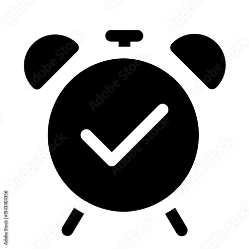 Classic alarm clock icon representing time or schedule.
