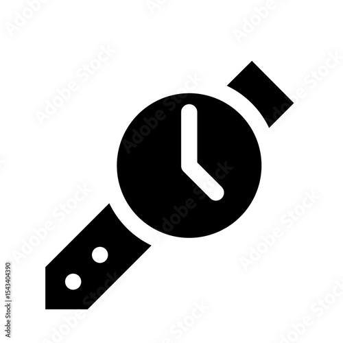 Simple wristwatch icon for timekeeping or wearable tech.