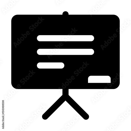 Presentation board icon for teaching or business meetings.