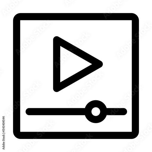 Play button on video player interface icon.
