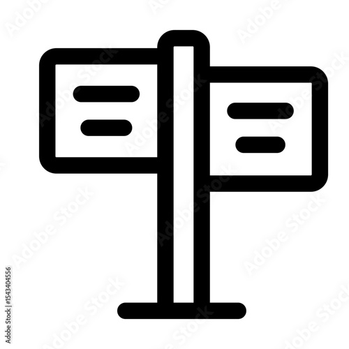 Road sign icon indicating direction or navigation.