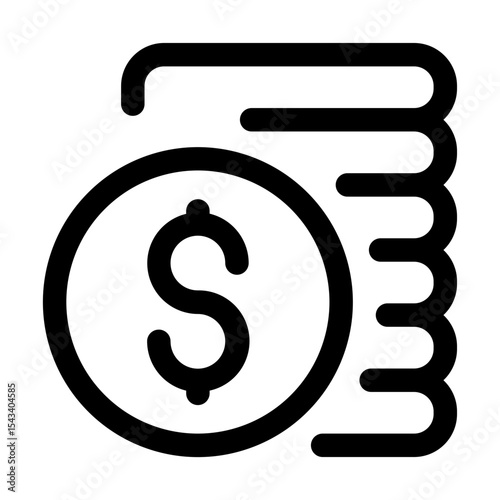 Coin stack icon representing financial transactions or savings.