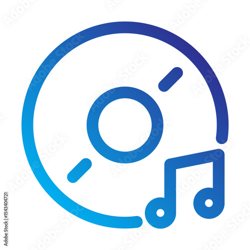 Compact disc icon with music note indicating audio CD.