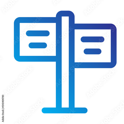 Road sign icon indicating direction or navigation.