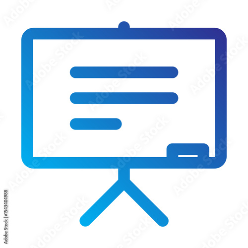Presentation board icon for teaching or business meetings.