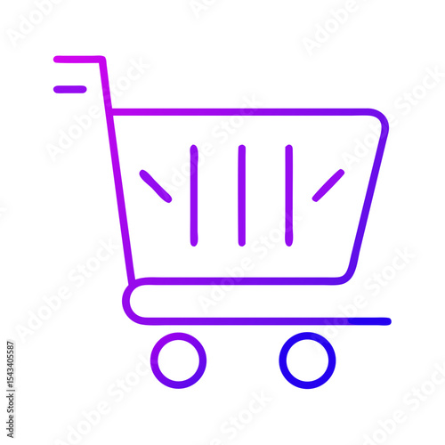 Shopping cart icon. Gradient outline.