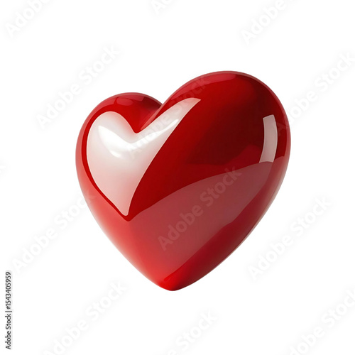 Shiny red heart 3d render valentine love romance