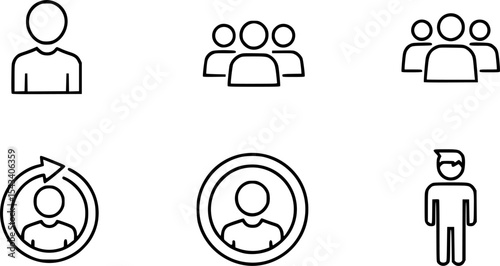set of people line icons, such as human, team, person, man