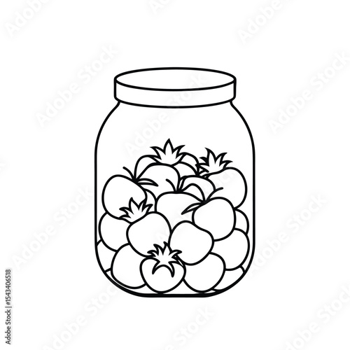 glass jar with cherry jam