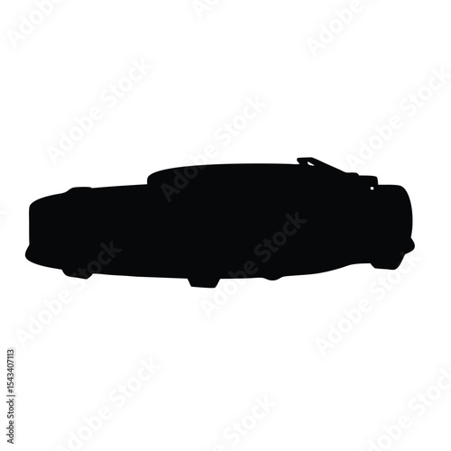 Silhouette of a sleek convertible car, an artistic and simplified presentation
