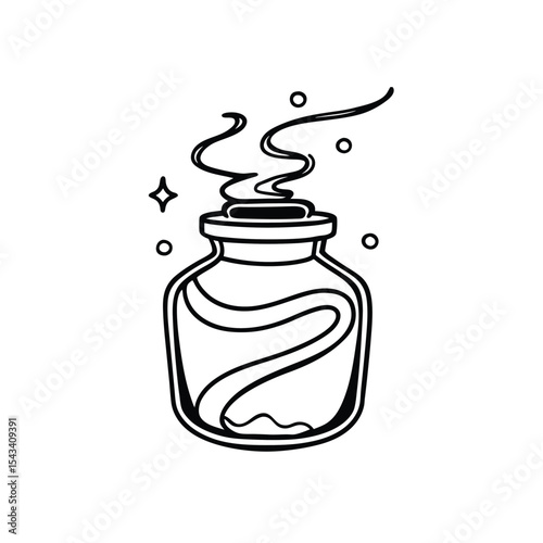 Witchy Potion Jar with Swirls
