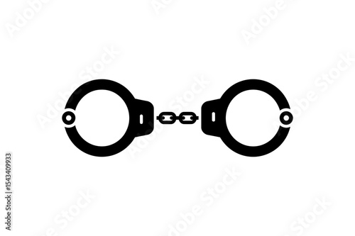 Illustration of a pair of black metal handcuffs