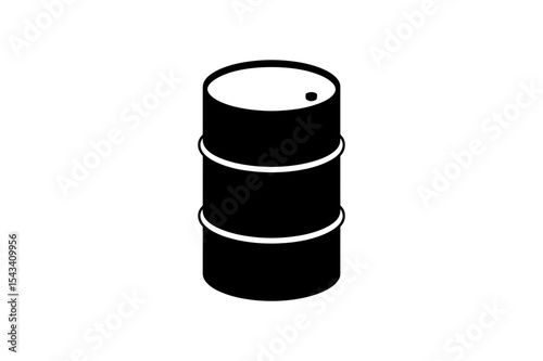Illustration of a black barrel with white top view