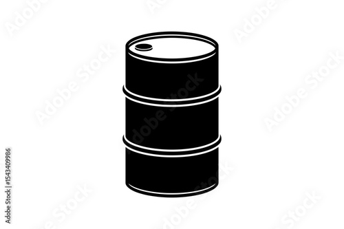 Illustration of a black metal oil barrel container