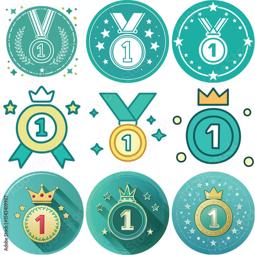 Circular No.1 Ranking Medal Icon.