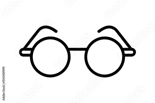 Illustration of round glasses with black outlines