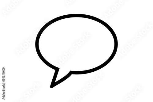 Simple black outline of a round speech bubble icon