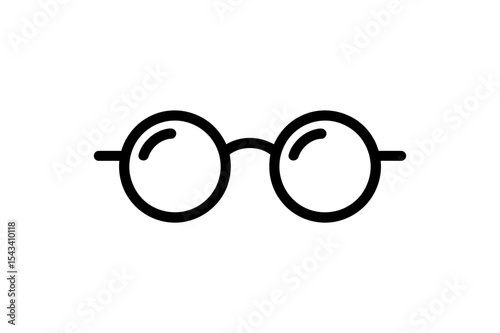 Illustration of round glasses with black outlines