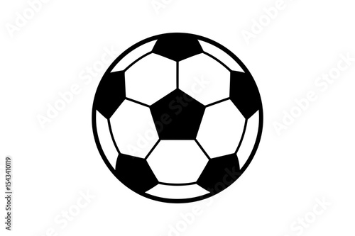 Stylized soccer ball with black and white patches