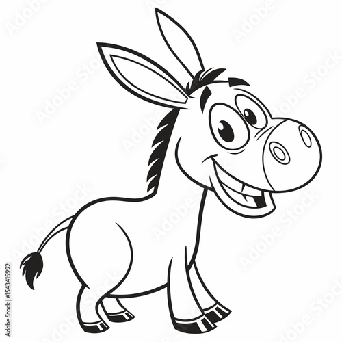 Adorable Donkey Character Icon