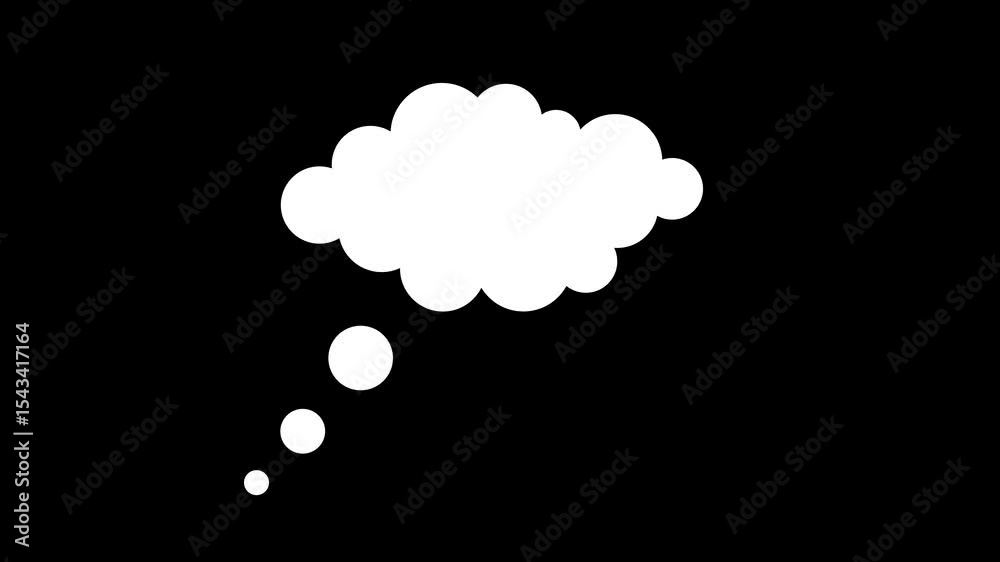 Set of cloud speech bubble for text. clouds thought message box animation set. doodle style of thinking sign. clouds thought bubble videos