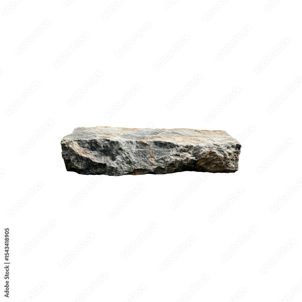 Fototapeta premium Natural rough stone slab texture isolated on white background