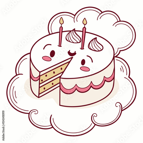 A whimsical cloud-shaped birthday cake with fluffy frosting, bringing a dreamy and lighthearted touch to any celebration.