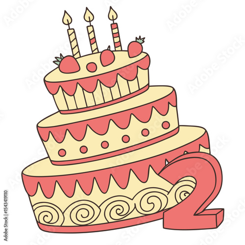 A personalized double-digit number birthday cake, with stacked digits perfect for marking a special milestone celebration.