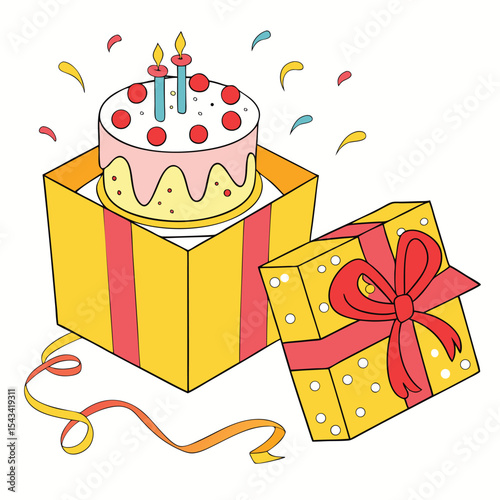 A charming birthday cake designed as a gift box, complete with an edible bow, perfect for a surprise celebration.