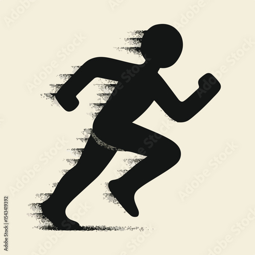 silhouette of a person running. vektor