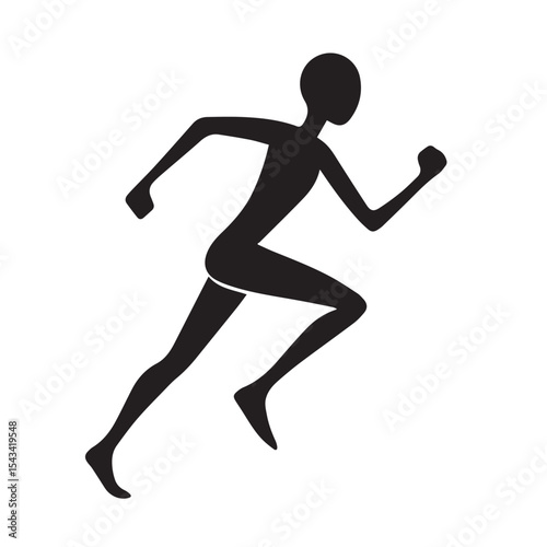 silhouette of a person running. vektor
