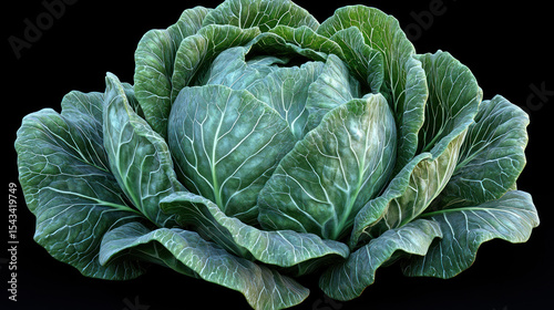 Wallpaper Mural Close-up of a head of green cabbage, deeply veined leaves tightly packed Torontodigital.ca