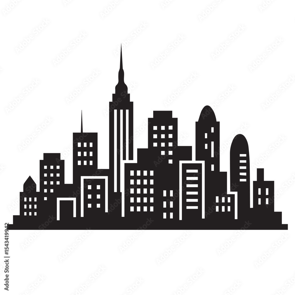 Fototapeta premium urban landscape silhouette. vektor