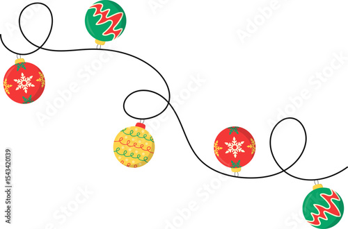 Christmas Ball Garland, Ornament hanging decoration