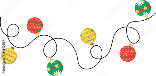 Christmas Ball Garland, Ornament hanging decoration