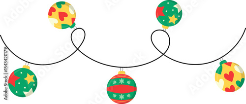 Christmas Ball Garland, Ornament hanging decoration